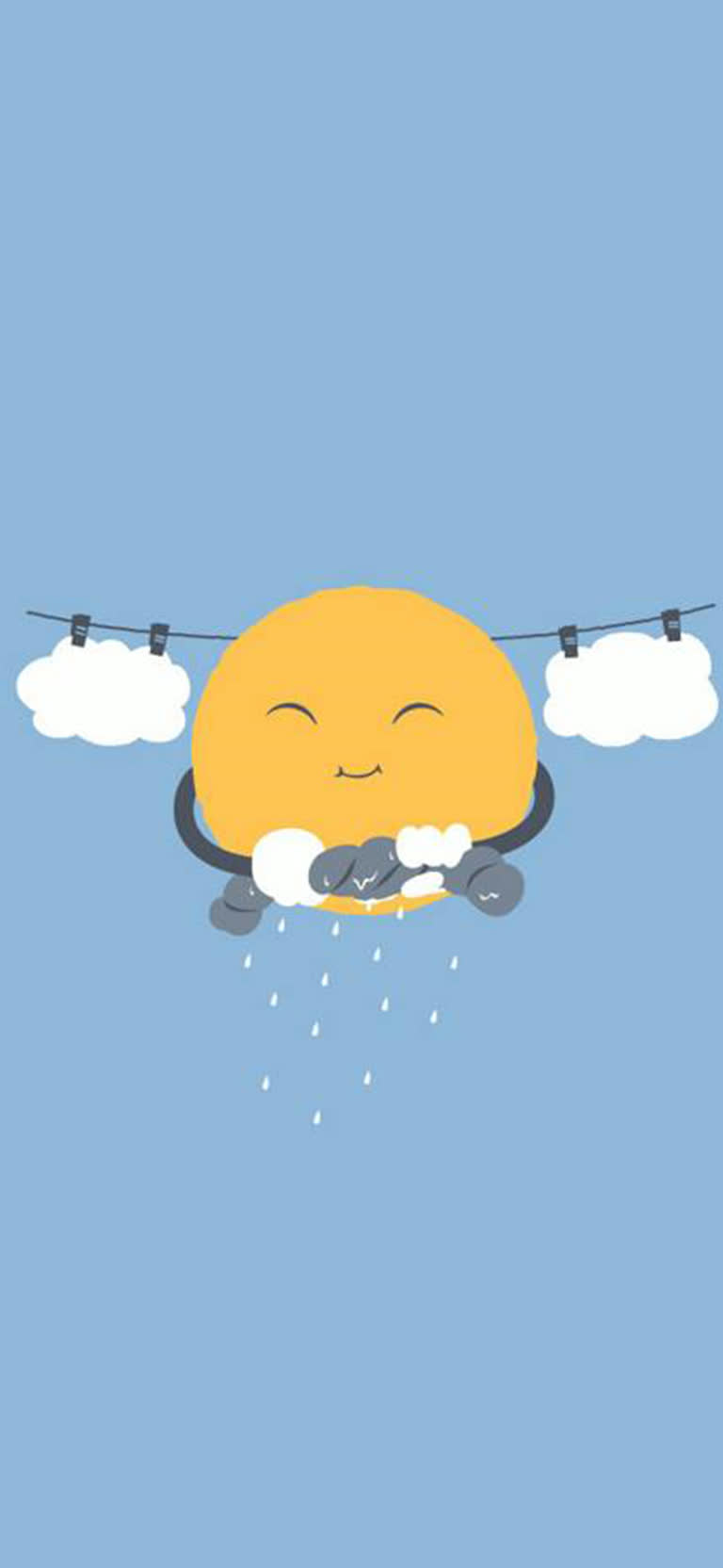 坐在云上的太阳的插图