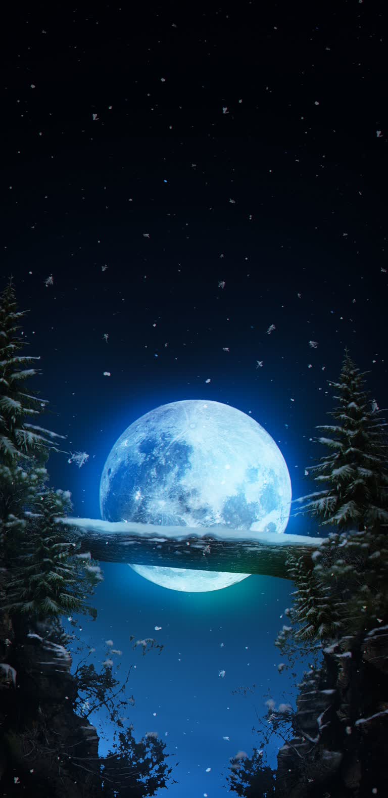 夜空中有一张满月的画面