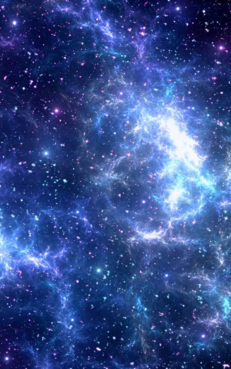 紫色和蓝色星系,中间有恒星