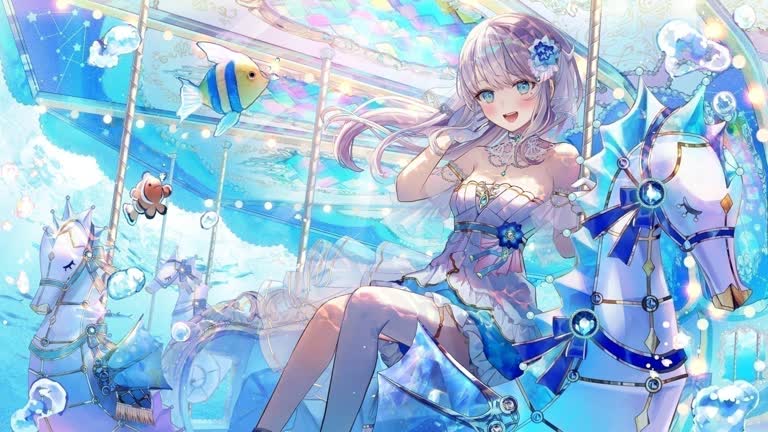 有个女人在雪地里骑着一匹马骑着旋转木马